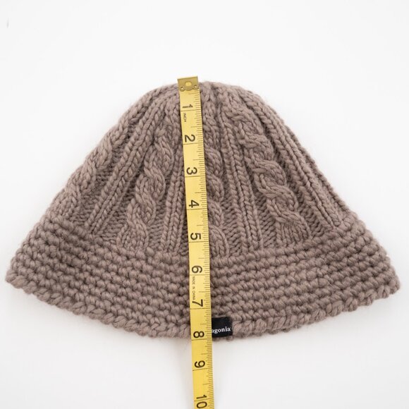 PATAGONIA unisex grey Cable Knit Beanie Wool winter bucket hat - Picture 6 of 7